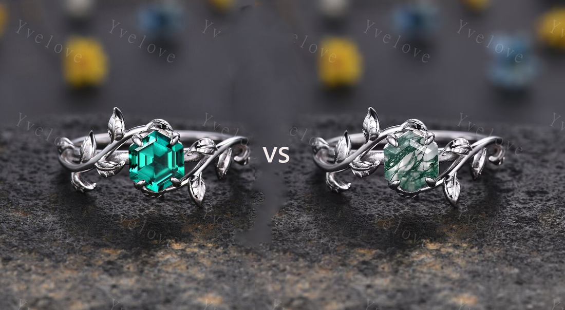 Navigating Engagement Ring Gemstone Choices With Emerald, Moss Agate, or Diamond