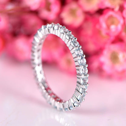 2mm aquamarine ring aquamarine engagement ring wedding band solid 14k white gold matching band stacking ring custom jewelry Christmas gift