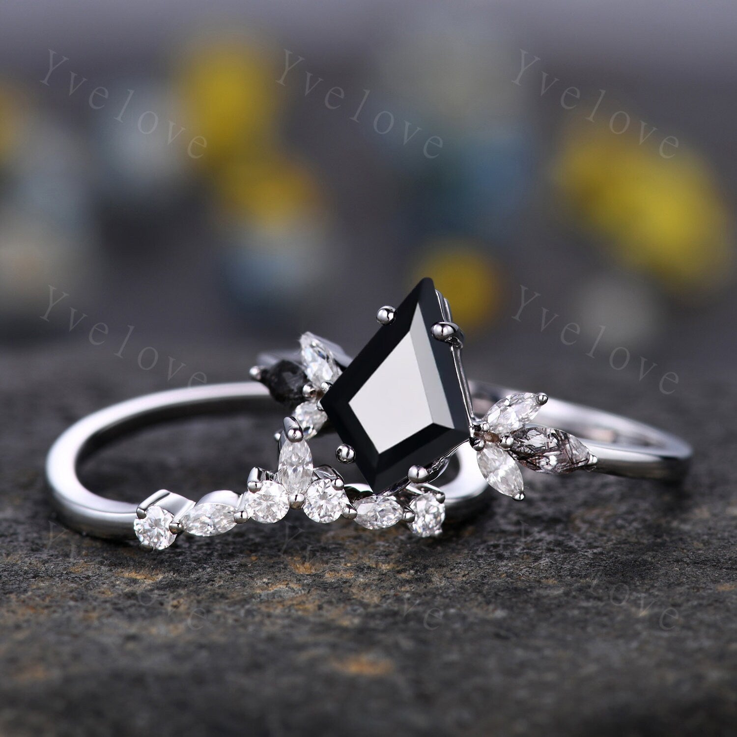 Buy Black Gemstone Ring for Women Vintage Black Onyx Engagement Ring 925  Sterling Silver Black Onyx Bridal Ring Black Onyx Full Eternity Ring Online  in India - Etsy
